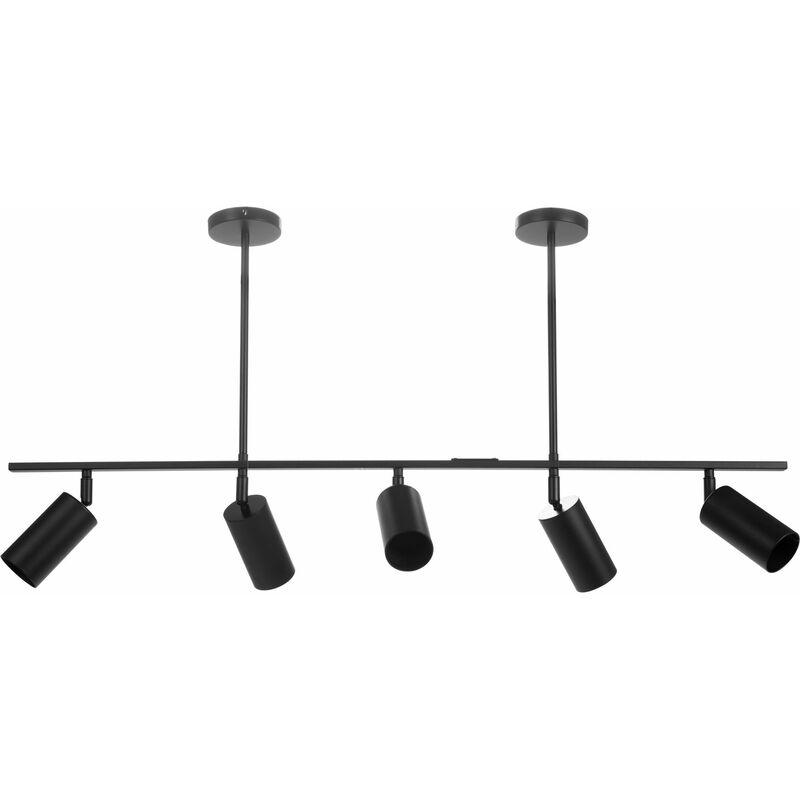 foto del prodotto toolight lampada a sospensione app611 5c loft metallo nero 5 punti luce gu10 100x72cm
