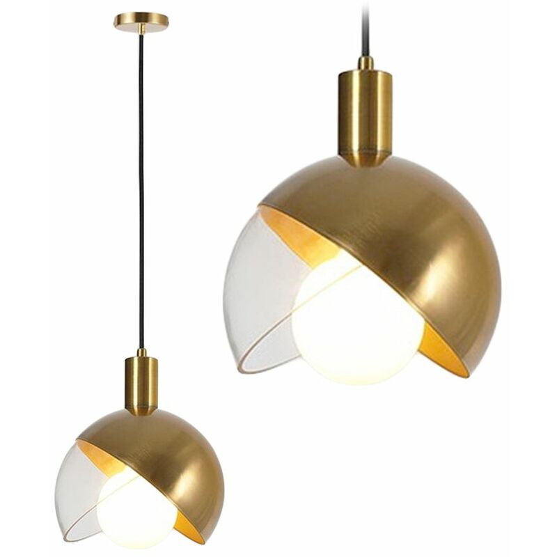 foto del prodotto toolight lampada a sospensione app638 1cp vetro sfera oro 1 punti luce e27 20x20x20 100cm regolabile