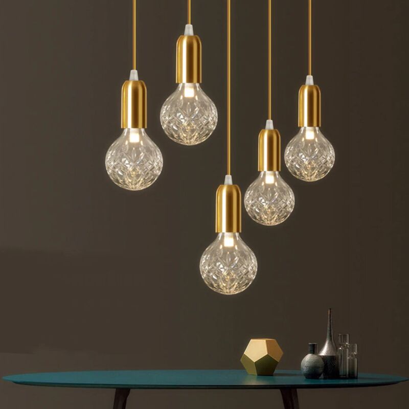 foto del prodotto toolight lampada a sospensione app649 1cp singolo retr oro 1 punti luce g9 9x9x20 110cm regolabile