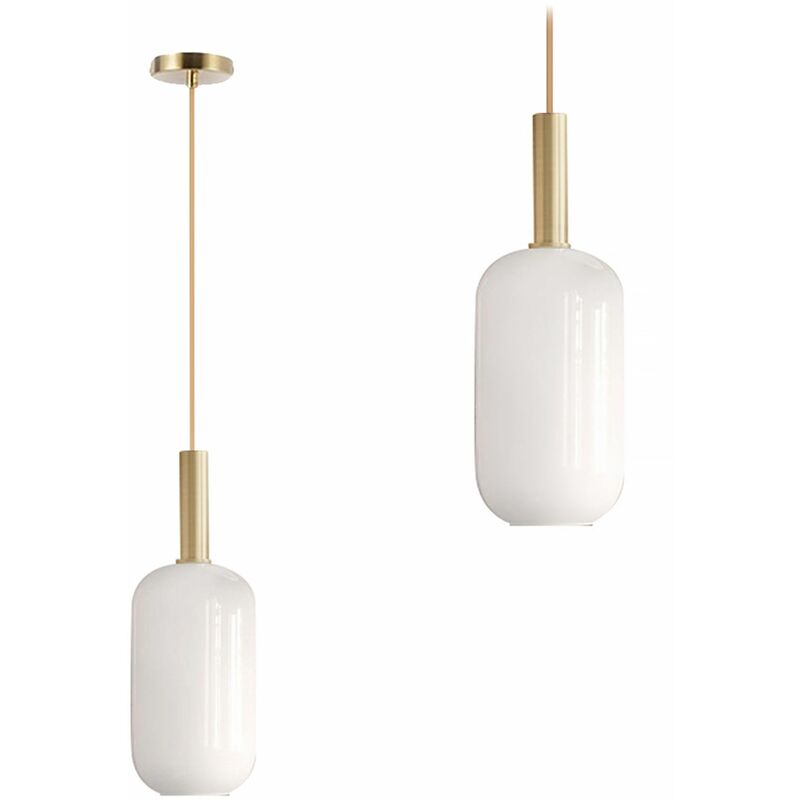 foto del prodotto toolight lampada a sospensione app667 1cp vetro tubo oro bianco