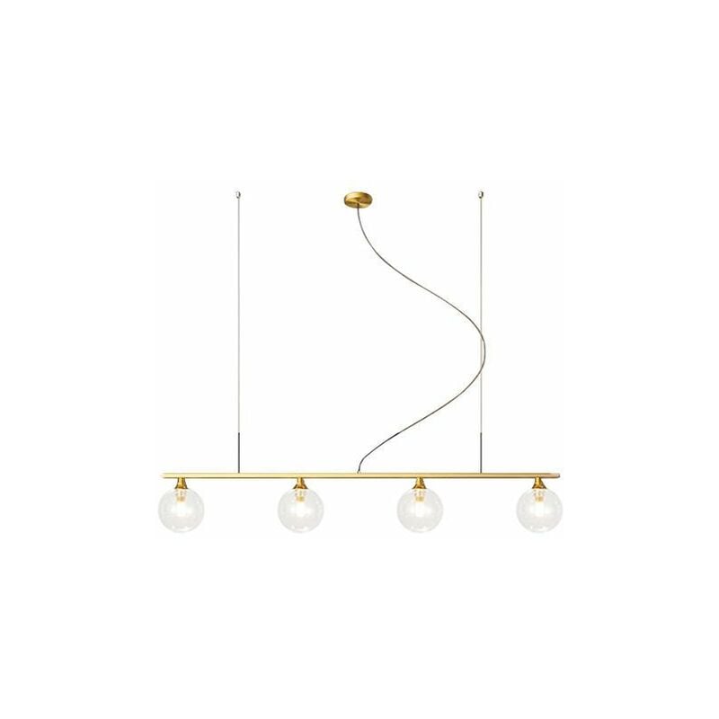 foto del prodotto toolight lampada a sospensione app675 4cp vetro 4 sfera oro 4 punti luce g9 9x80x70cm regolabile