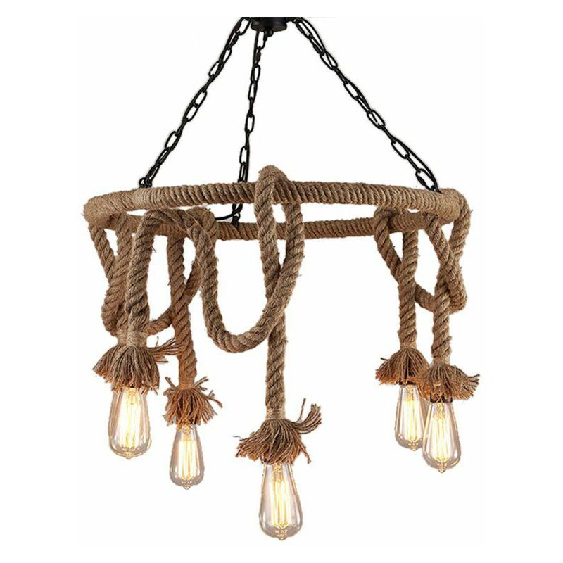 foto del prodotto toolight lampada a sospensione app677 5cp corda 5 5 punti luce e27 60x60x100cm