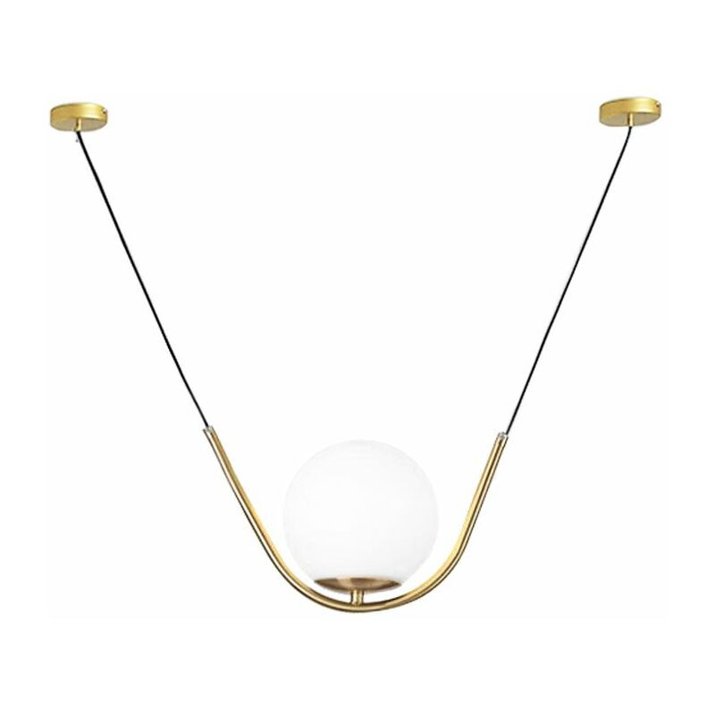 foto del prodotto toolight lampada a sospensione app689 1cp vetro sfera oro 1 punti luce e27 43x43x70cm