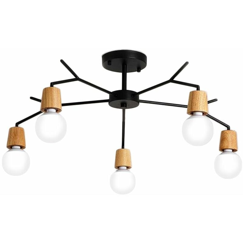 foto del prodotto toolight lampada a sospensione app694 5c scandinavo metallo 5 punti luce e27 88x88x26cm