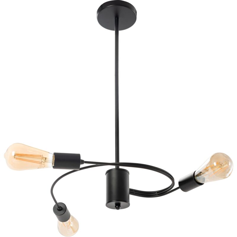 foto del prodotto toolight lampada a sospensione app740 3cp loft nero 3 punti luce e27 38x38x60cm