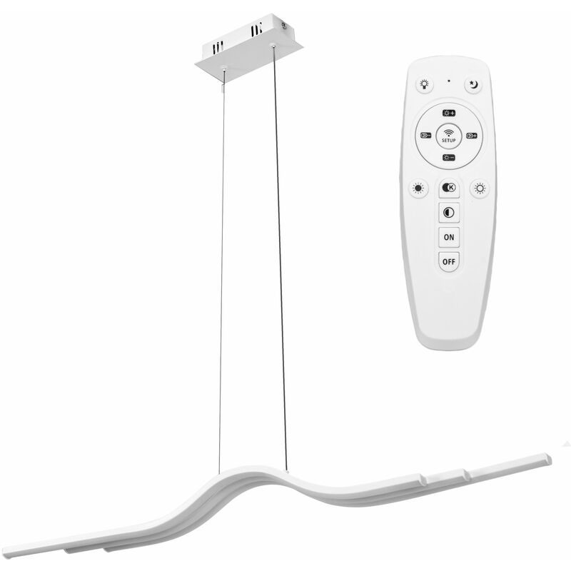 foto del prodotto toolight lampada a sospensione app807 cp bianco led telecomando 3 punti luce 70w 84x6x7,5cm regolabile