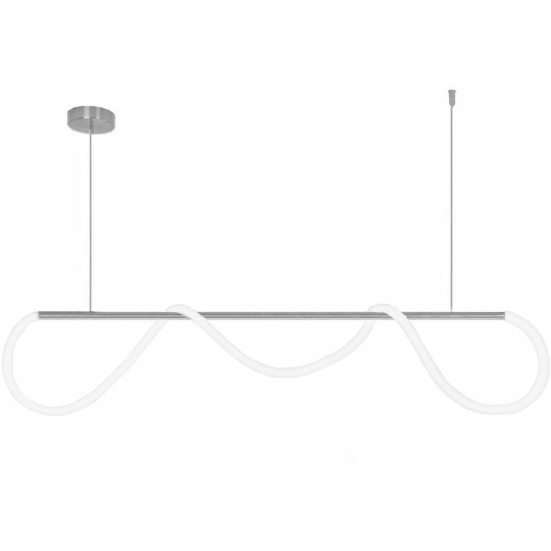 foto del prodotto toolight lampada a sospensione app855 cp lungo cromo led 1 punti luce 60w 120x26cm regolabile