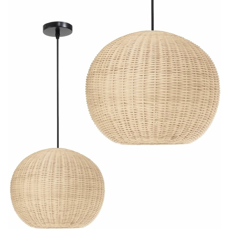 foto del prodotto toolight lampada a sospensione app882 1cp naturale 1 punti luce e27 35x35x33 123cm regolabile