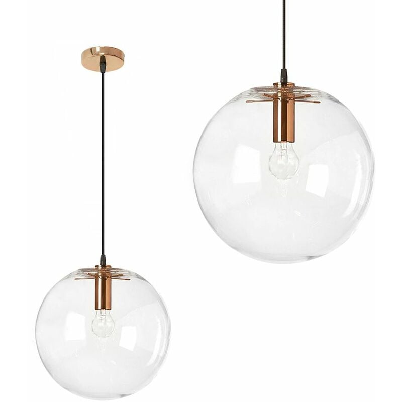 foto del prodotto toolight lampada a sospensione app930 1cp lassi vetro rosa oro 25cm 1 punti luce e27