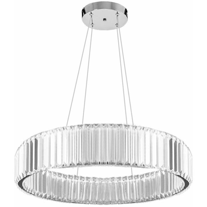 foto del prodotto toolight lampada a sospensione app982 cp cristallo led tondo 2 punti luce 24w 40x40x8 98cm regolabile