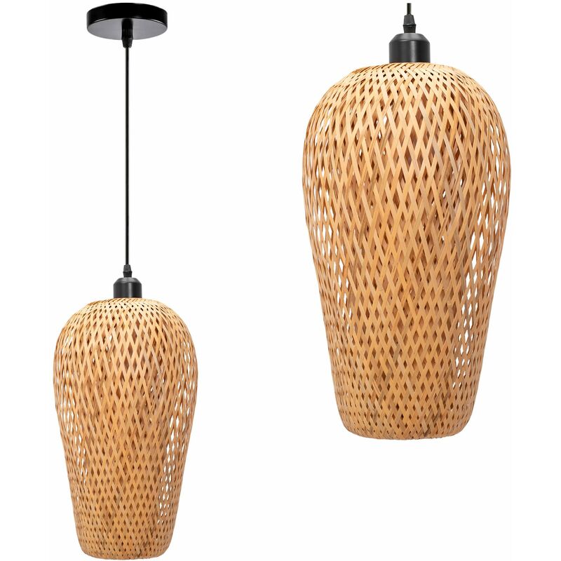 foto del prodotto toolight lampada a sospensione app986 1cp marrone 1 punti luce e27 23x23x38 128cm regolabile