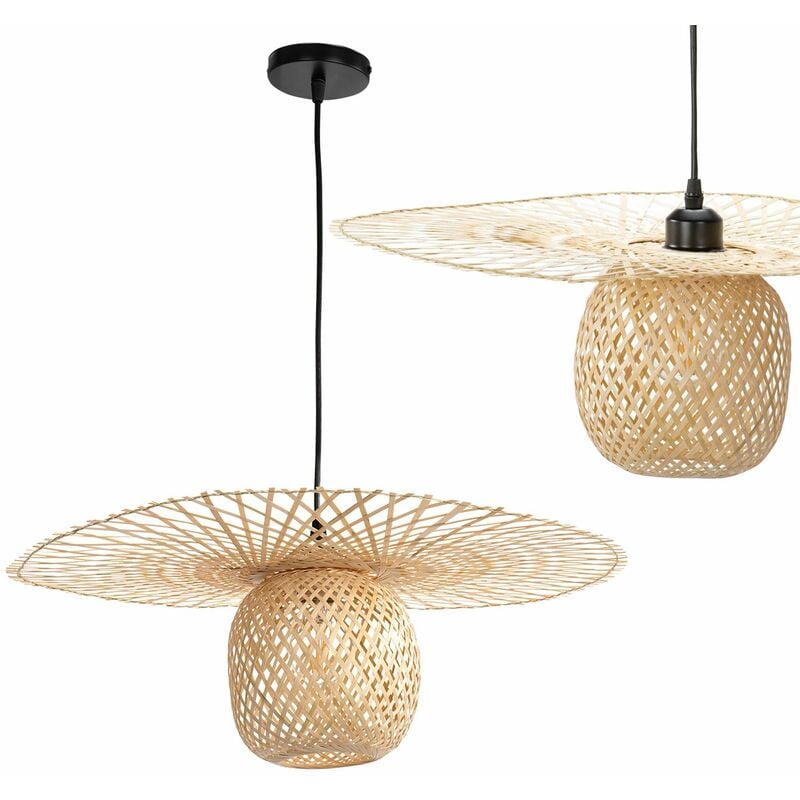 foto del prodotto toolight lampada a sospensione boho naturale app881 1cp e27