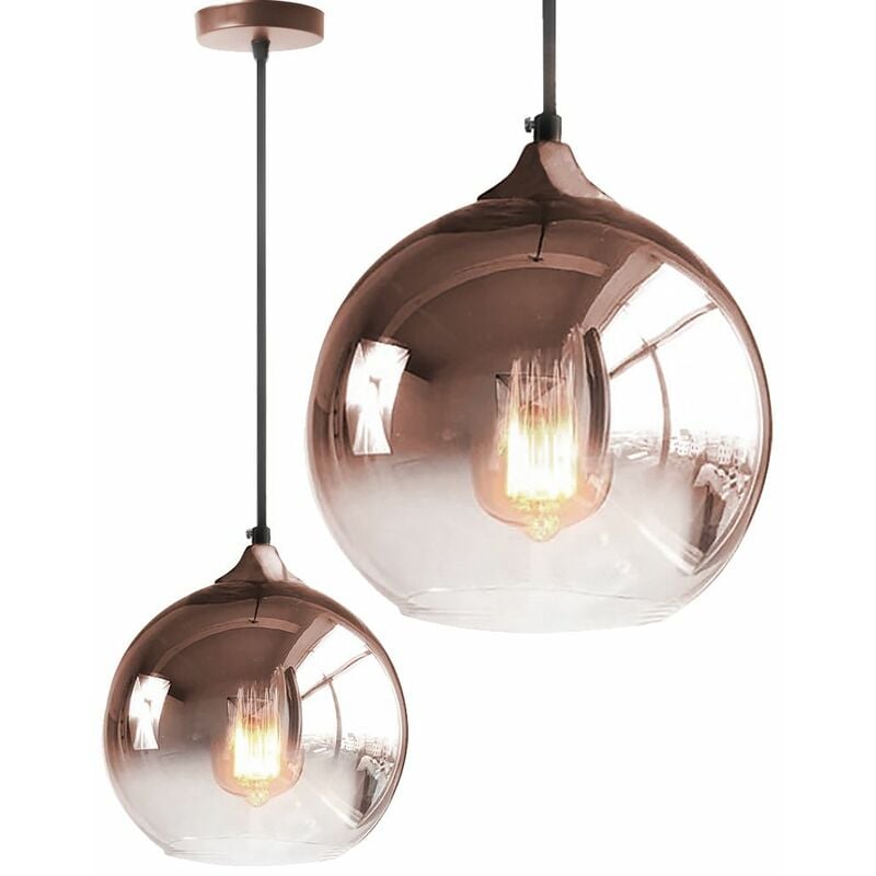 foto del prodotto toolight lampada a sospensione di vetro app 313 1cp rose gold e27