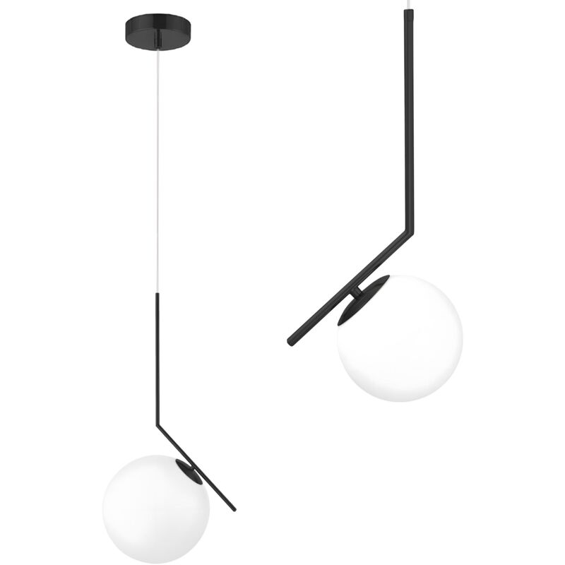foto del prodotto toolight lampada a sospensione g107 1w black white
