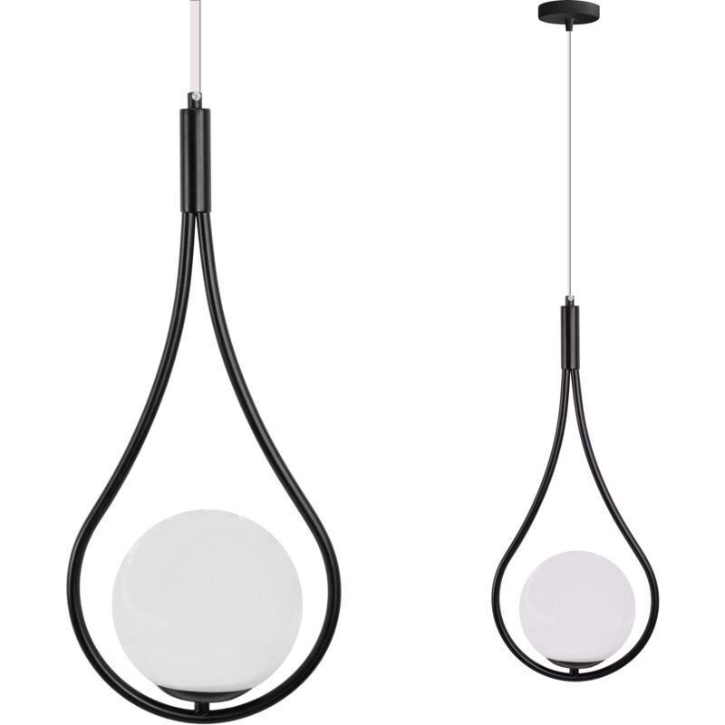 foto del prodotto toolight lampada a sospensione g111 1w black white
