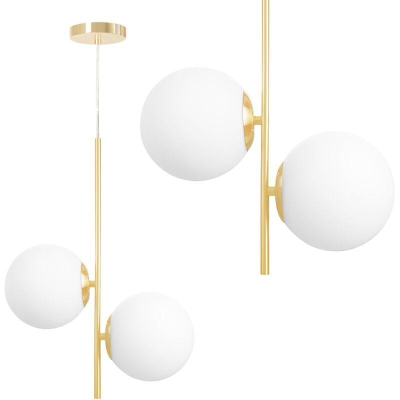 foto del prodotto toolight lampada a sospensione g118 2cp gold white