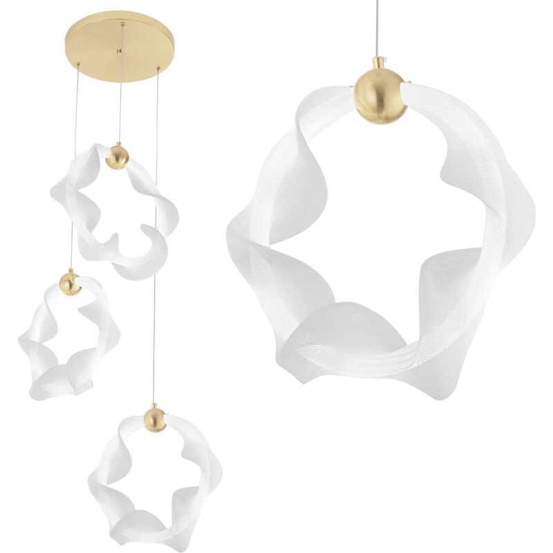 foto del prodotto toolight lampada a sospensione led g012 3cpr white gold