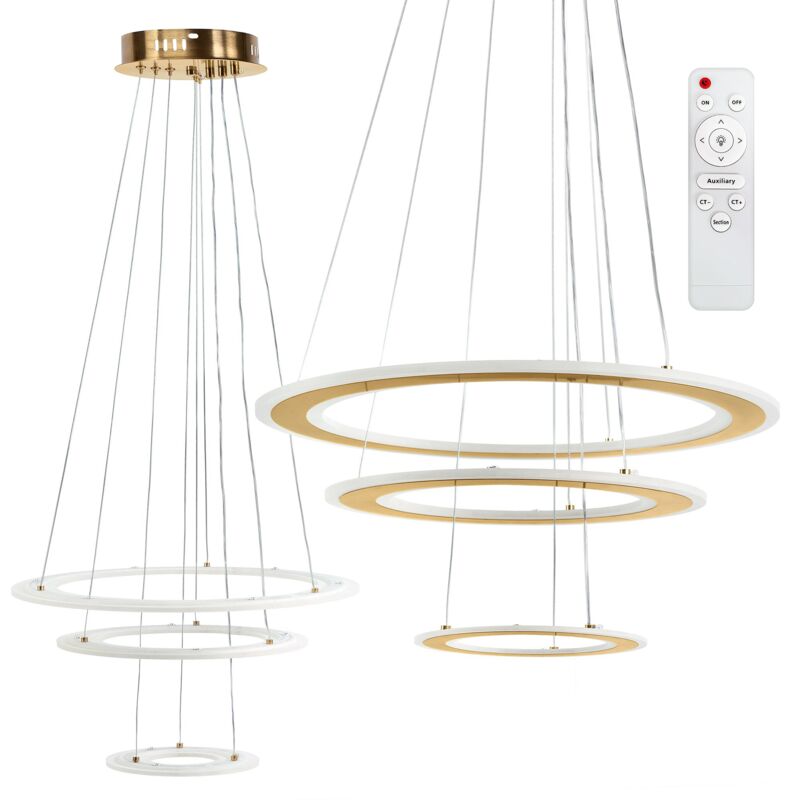 foto del prodotto toolight lampada a sospensione led g041 3cp brush gold