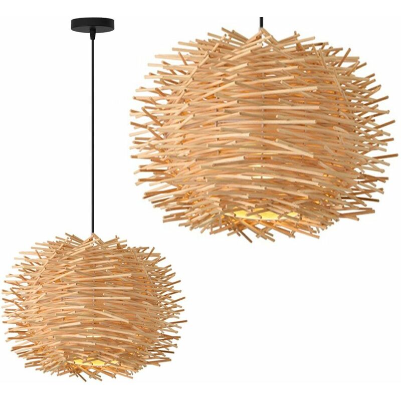 foto del prodotto toolight lampada a sospensione natural app883 1cp e27