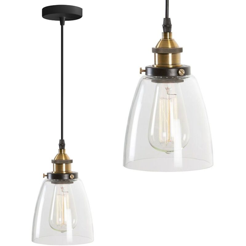 foto del prodotto toolight lampada a sospensione pensile di vetro verto d e27