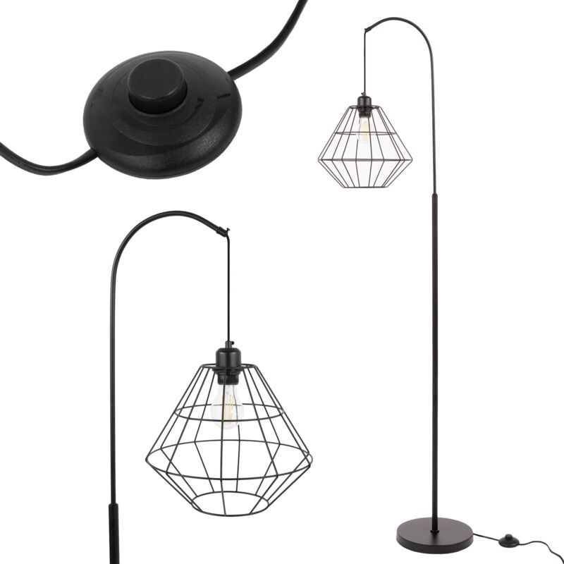 foto del prodotto toolight lampada da terra app538 1f nero 1 punti luce e27 25x25x168,5