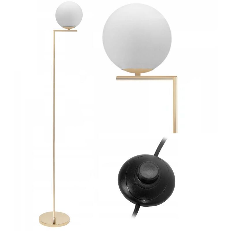 foto del prodotto toolight lampada da terra app921 1f oro sfera 1 punti luce e27 22x22x150cm