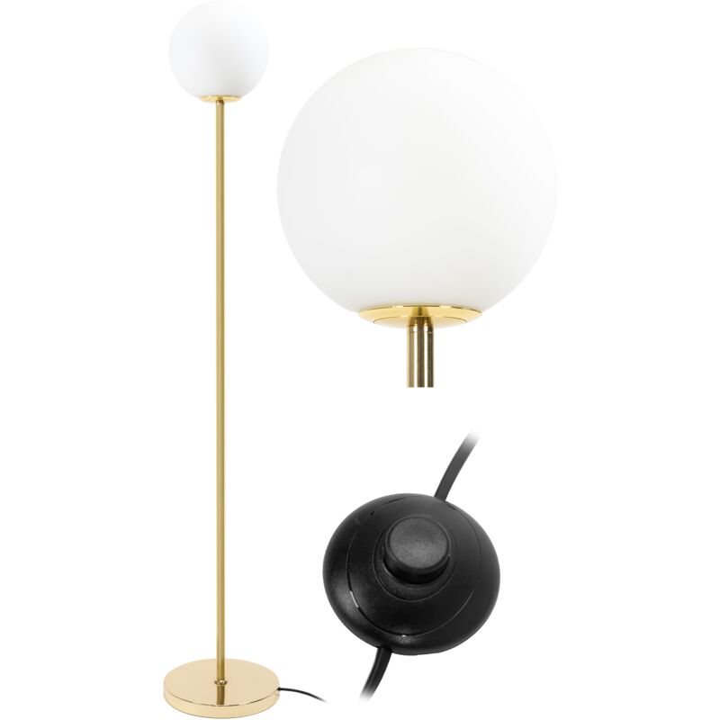 foto del prodotto toolight lampada da terra app926 1f oro sfera 1 punti luce e27 25x25x160cm