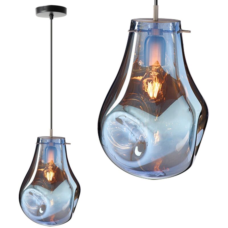 foto del prodotto toolight lampada di soffitto pensile di vetro app327 1cp blue