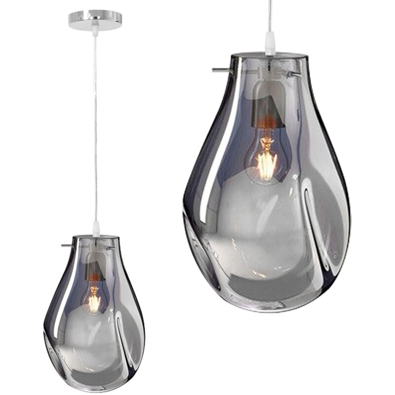 foto del prodotto toolight lampada di soffitto pensile di vetro app327 1cp silver