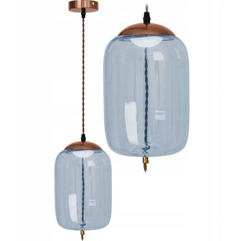 foto del prodotto toolight lampada led da soffitto pensile di vetro blu app443 cp