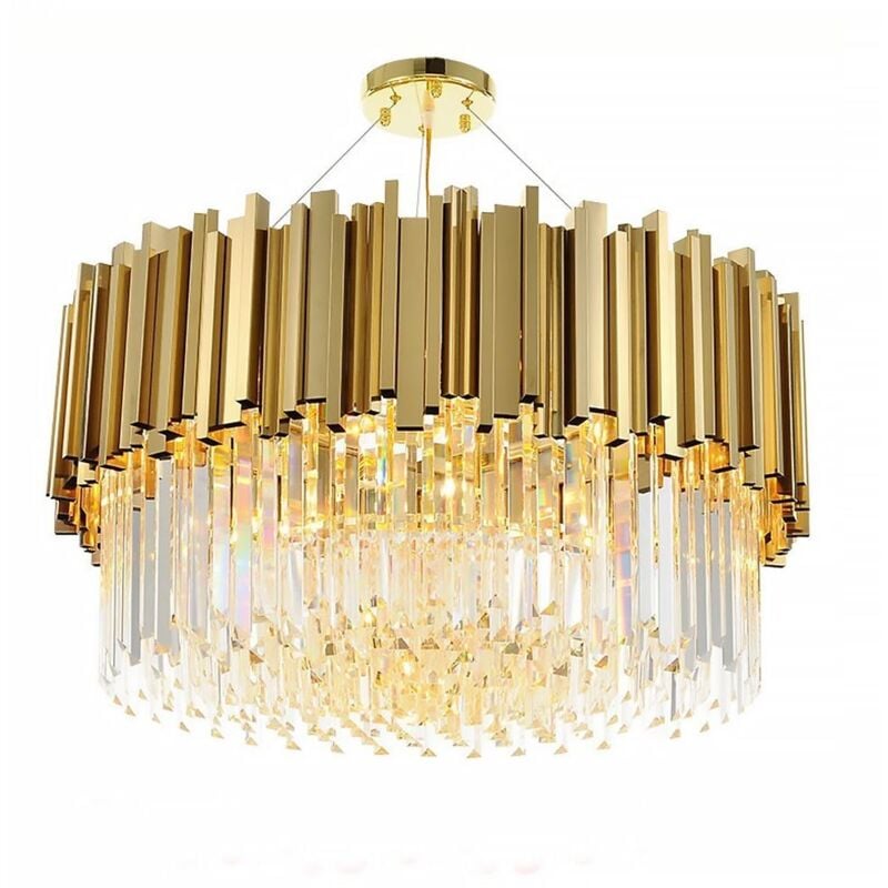foto del prodotto toolight lampadario app601 c cristallo oro 4 punti luce e14 38x38x13,5cm regolabile