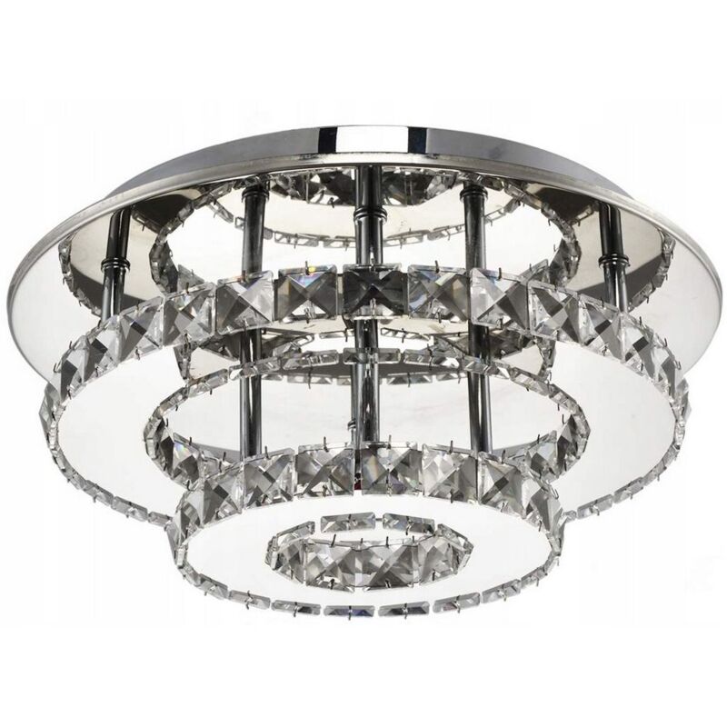 foto del prodotto toolight plafoniera app412 c cristallo rotondo led tondo 2 punti luce 20w 29,5x29,5x8cm