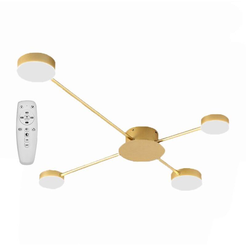 foto del prodotto toolight plafoniera app520 4c 4 braccio oro led 4 punti luce 110x66,5x10cm