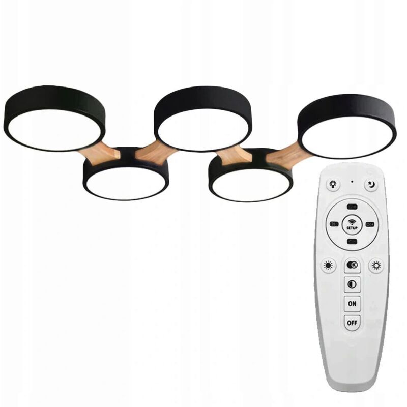 foto del prodotto toolight plafoniera app526 5c nero 5 punti luce 5 x 12w 35x95cm