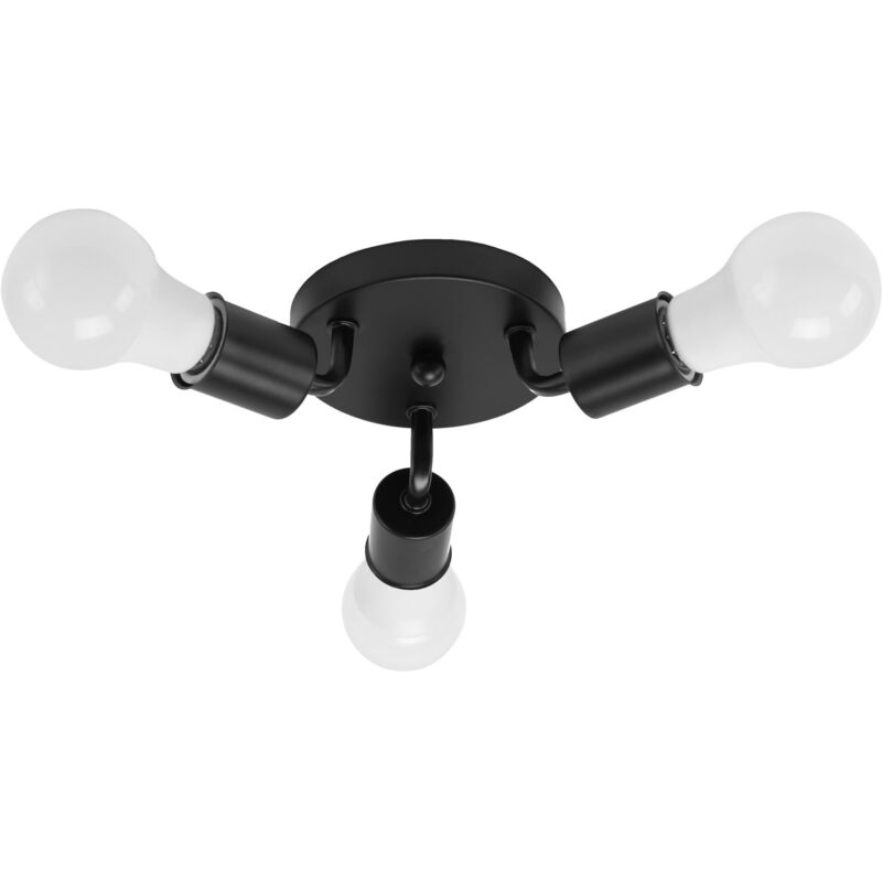 foto del prodotto toolight plafoniera app701 3c triplor metallo nero 3 punti luce e27 20x20x8cm