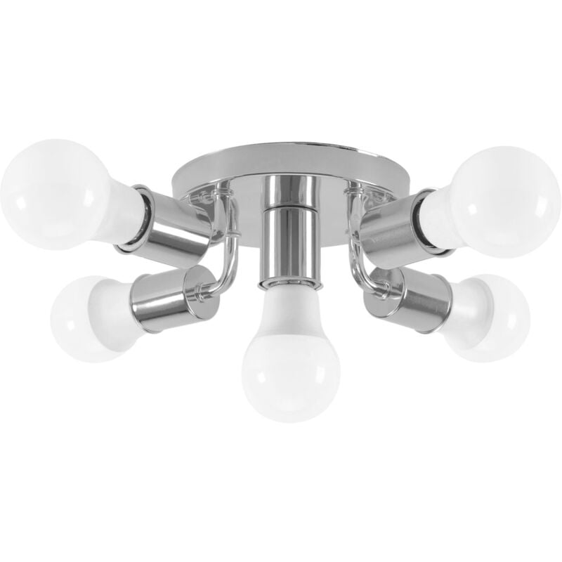 foto del prodotto toolight plafoniera app707 5c spotlight metallo cromo 5 punti luce e27 24,5x24,5x8cm