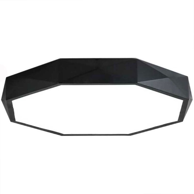 foto del prodotto toolight plafoniera app863 c diamond nero 50cm tondo 5 punti luce e27 50x8cm