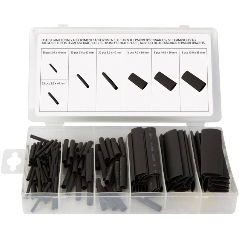 foto del prodotto toolland has07 kit guaine termoretraibili nero 1 kit