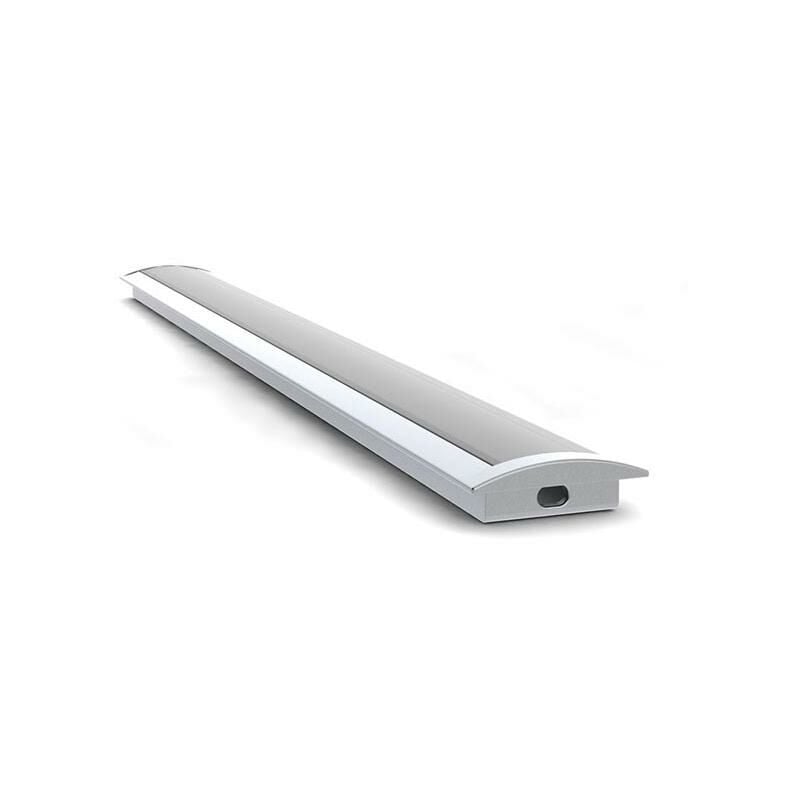 foto del prodotto toolland incasso slimline larghezza 8 mm anodizzato argento profilo led in alluminio 2 m