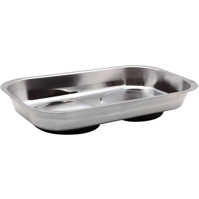foto del prodotto toolland vassoio portautensili magnetico, doppio, per contenere utensili, viti, trapani e chiodi, acciaio inossidabile, metallo