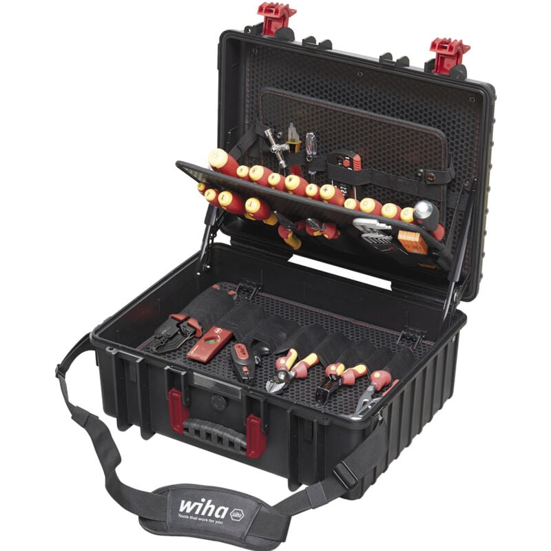 foto del prodotto toolland - wiha set di utensili per elettricisti xl misto 81 pezzi incl. valigetta (40523)