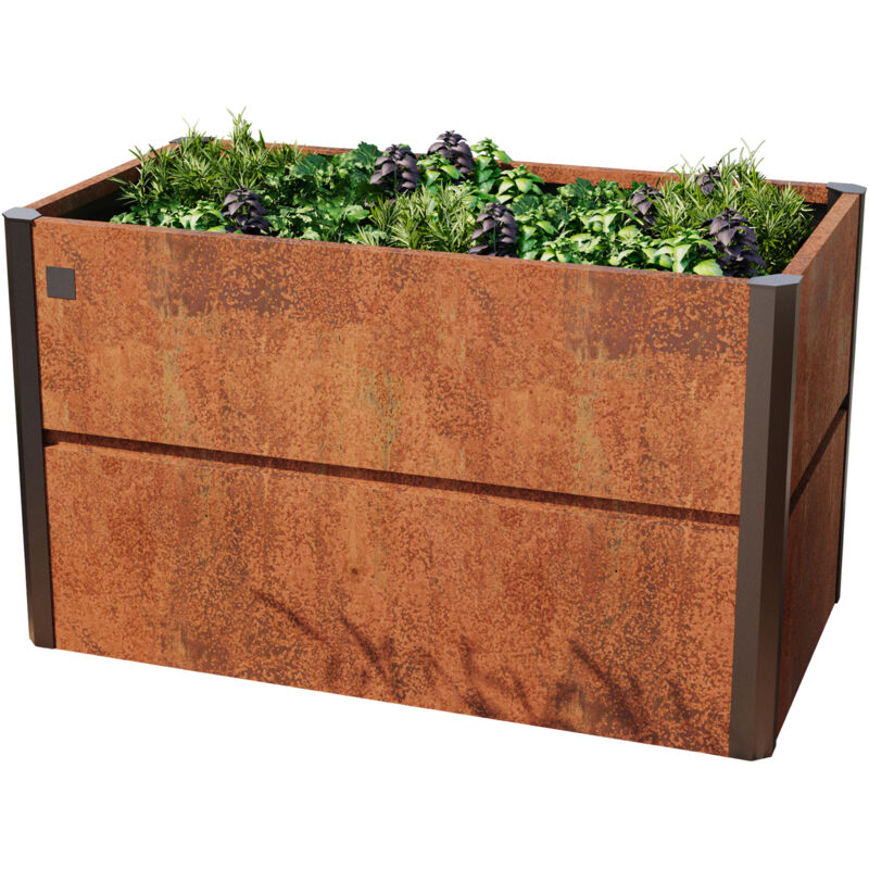 foto del prodotto toolport - primeyard 150 x 85 x 77 cm orto rialzato nele, acciaio corten, look ruggine