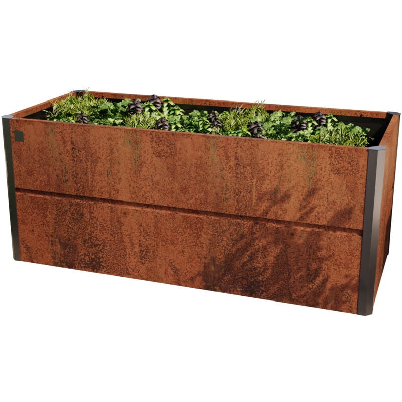 foto del prodotto toolport primeyard 200 x 85 x 77 cm orto rialzato nele, acciaio corten, look ruggine
