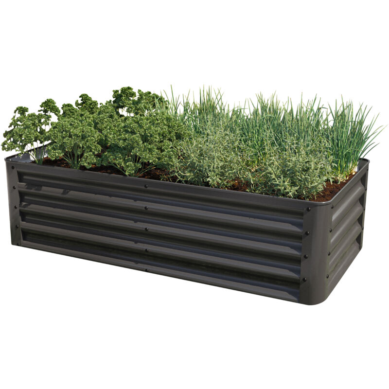 foto del prodotto toolport - primeyard orto rialzato luca, acciaio, antracite 120x60x35 cm