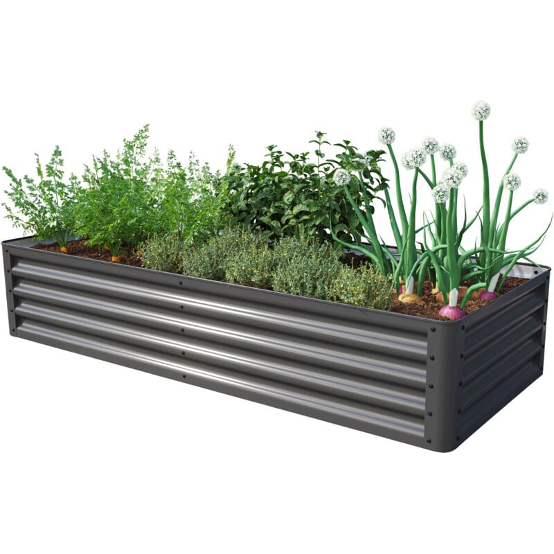 foto del prodotto toolport primeyard orto rialzato luca, acciaio, antracite 180x75x35 cm