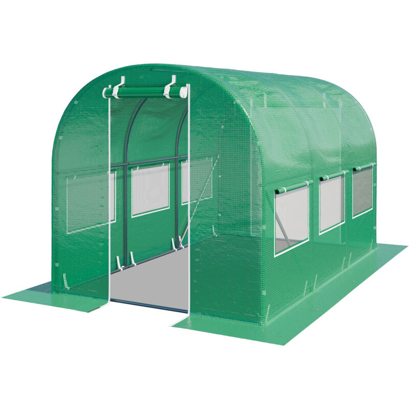 foto del prodotto toolport serra da giardino tunnel serra orto stabile e robusto 2x3m telo pe 180g m verde transparente