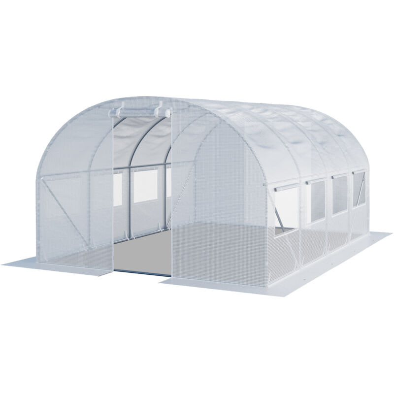 foto del prodotto toolport serra da giardino tunnel serra orto stabile e robusto 3x4m telo pe 180g m bianco transparente