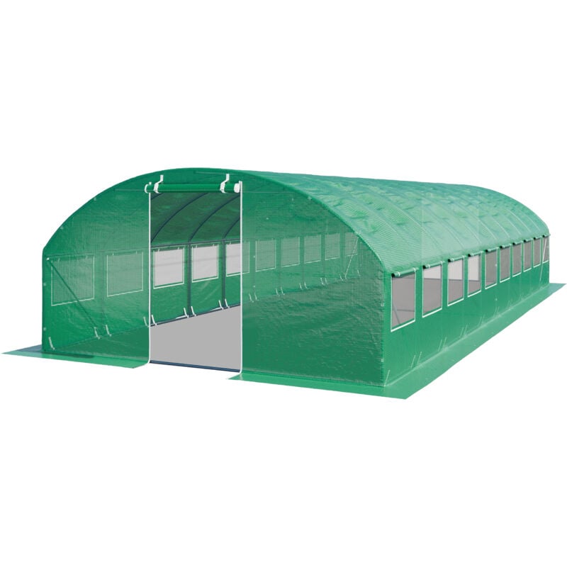 foto del prodotto toolport serra da giardino tunnel serra orto stabile e robusto 4x10m telo pe 180g m verde transparente