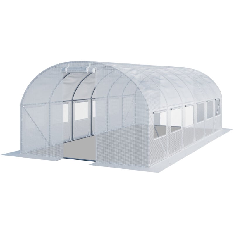 foto del prodotto toolport serra da giardino tunnel serra orto stabile e robusto 4x6m telo pe 180g m bianco transparente