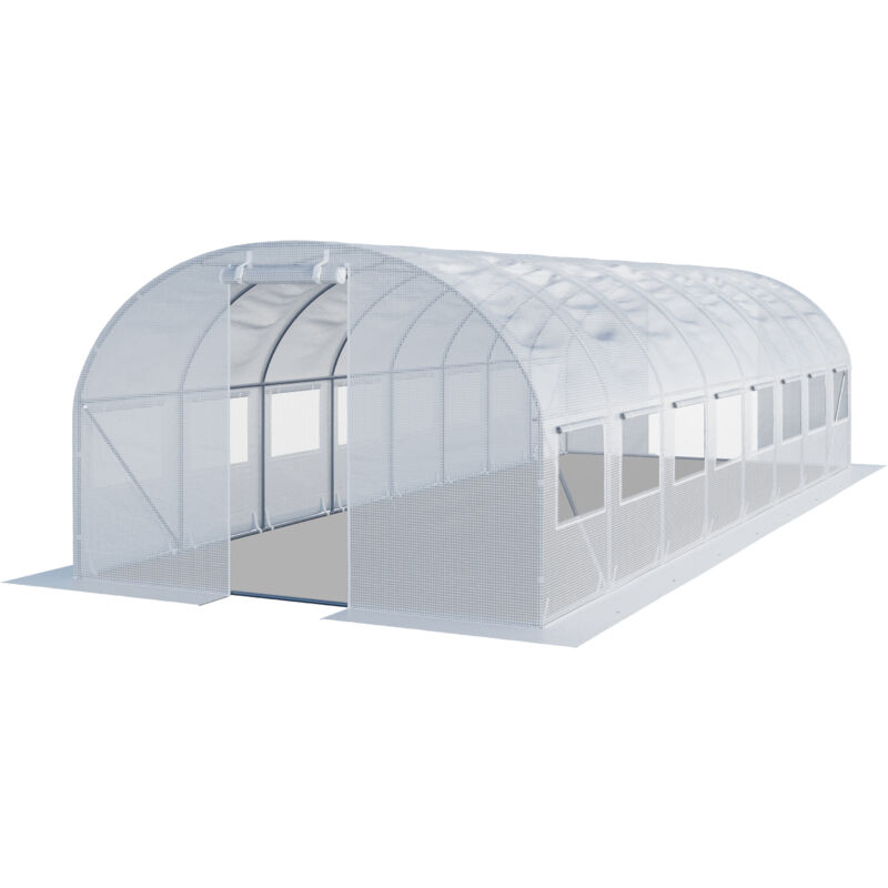 foto del prodotto toolport serra da giardino tunnel serra orto stabile e robusto 4x8m telo pe 180g m bianco transparente